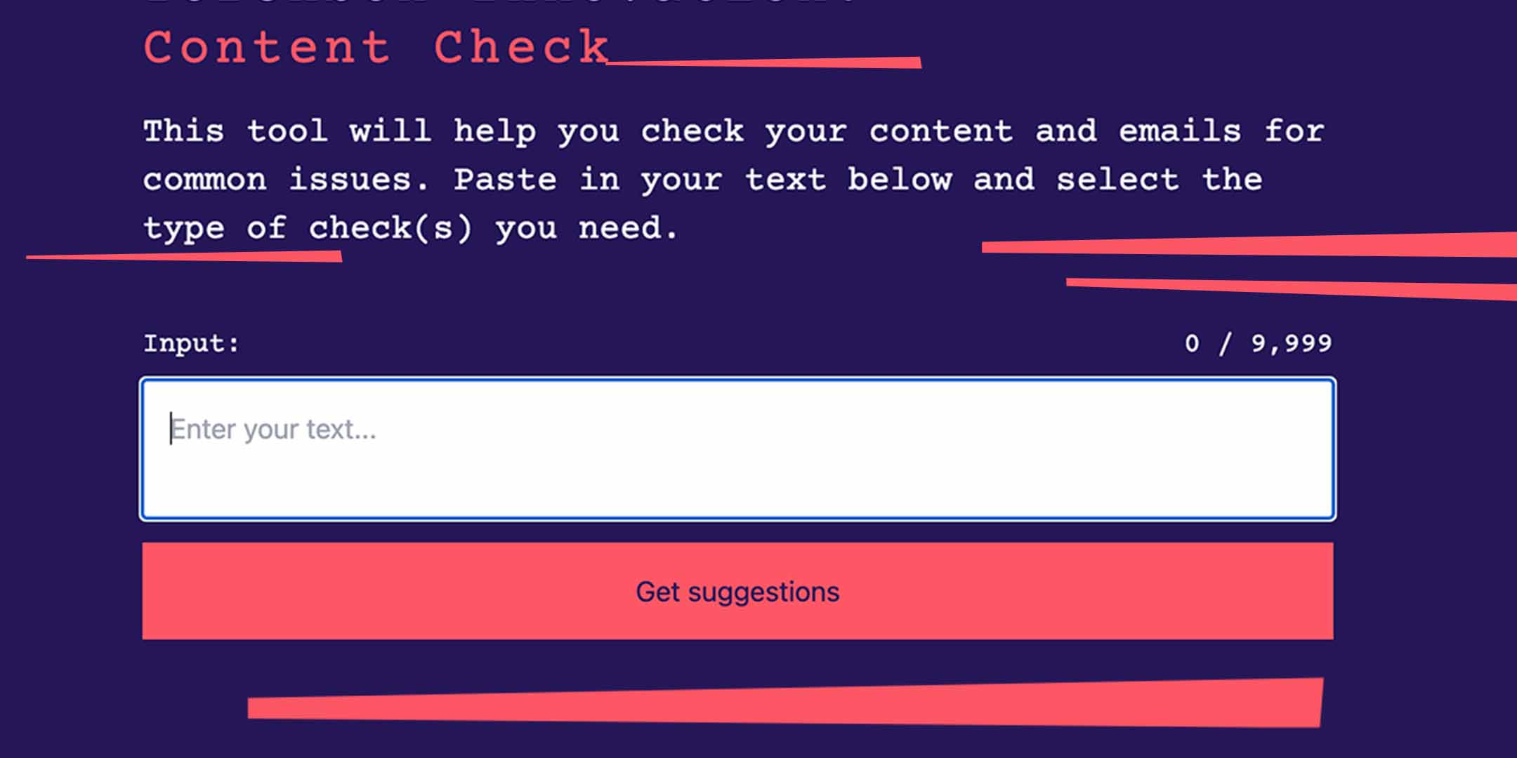 An image showing the Content Check UI